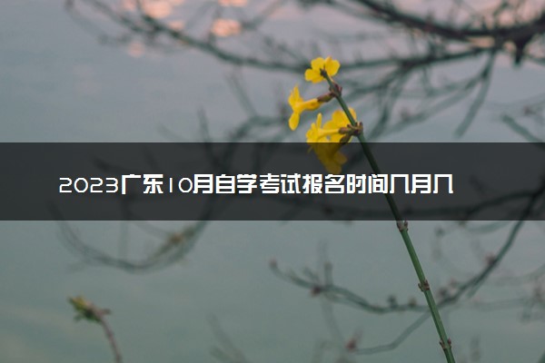 2023广东10月自学考试报名时间几月几号 什么时候截止