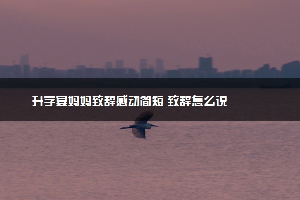 升学宴妈妈致辞感动简短 致辞怎么说