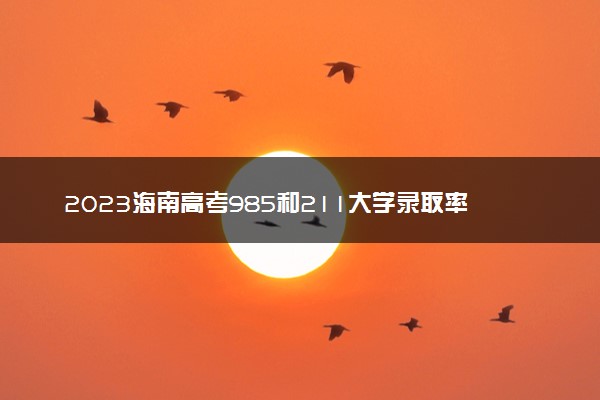 2023海南高考985和211大学录取率是多少