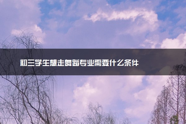 初三学生想走舞蹈专业需要什么条件