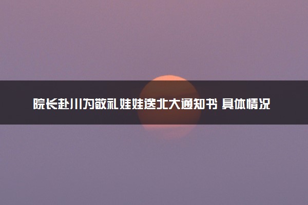 院长赴川为敬礼娃娃送北大通知书 具体情况