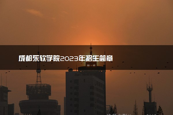 成都东软学院2023年招生简章