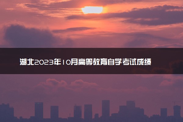 湖北2023年10月高等教育自学考试成绩查询时间与入口