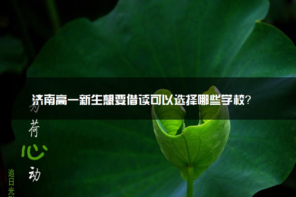 济南高一新生想要借读可以选择哪些学校？