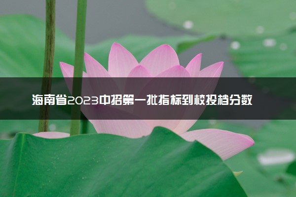 海南省2023中招第一批指标到校投档分数线公布