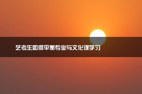 艺考生如何平衡专业与文化课学习