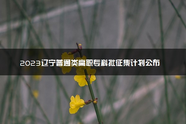 2023辽宁普通类高职专科批征集计划公布【历史类】