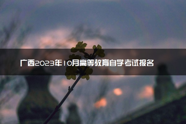 广西2023年10月高等教育自学考试报名时间安排 几号考试