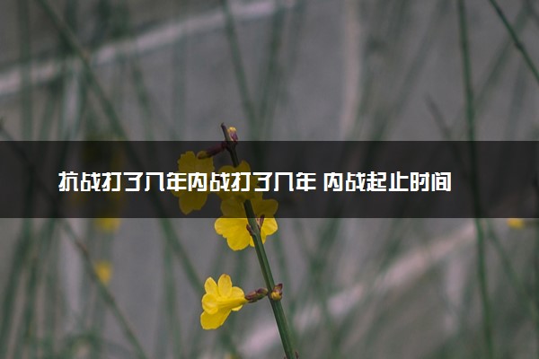 抗战打了八年内战打了几年 内战起止时间