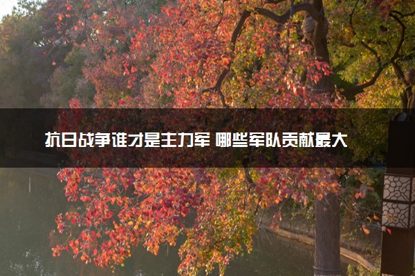 抗日战争谁才是主力军 哪些军队贡献最大