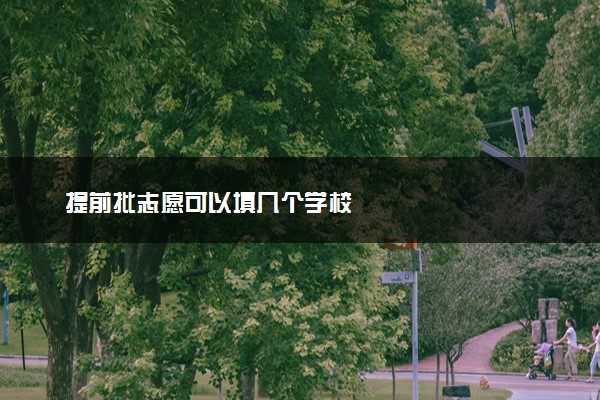 提前批志愿可以填几个学校