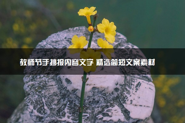 教师节手抄报内容文字 精选简短文案素材