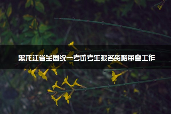 黑龙江省全国统一考试考生报名资格审查工作规定