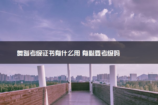 舞蹈考级证书有什么用 有必要考级吗