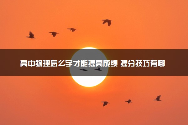 高中物理怎么学才能提高成绩 提分技巧有哪些