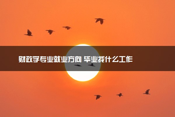 财政学专业就业方向 毕业找什么工作