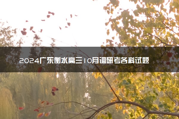 2024广东衡水高三10月调研考各科试题及答案汇总