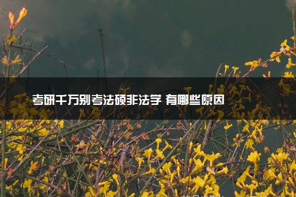 考研千万别考法硕非法学 有哪些原因