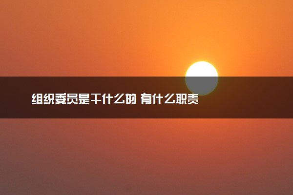 组织委员是干什么的 有什么职责