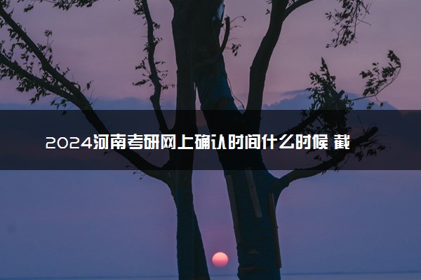 2024河南考研网上确认时间什么时候 截止日期几号