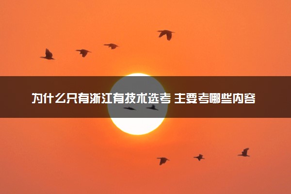 为什么只有浙江有技术选考 主要考哪些内容