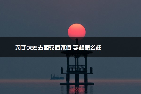 为了985去西农值不值 学校怎么样