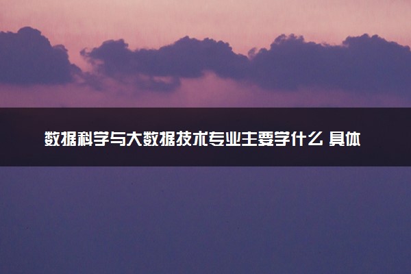 数据科学与大数据技术专业主要学什么 具体课程内容