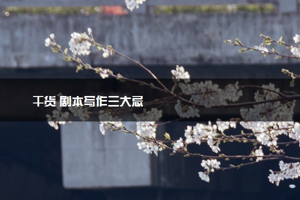 干货 剧本写作三大忌