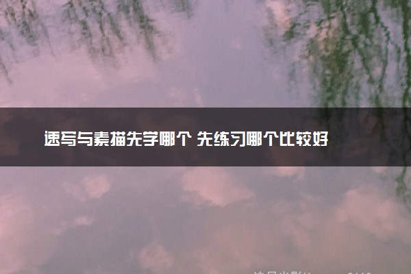 速写与素描先学哪个 先练习哪个比较好