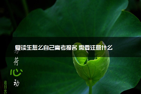 复读生怎么自己高考报名 需要注意什么