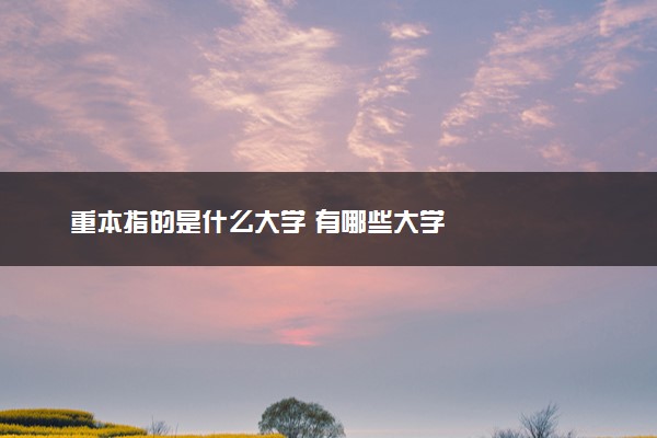 重本指的是什么大学 有哪些大学