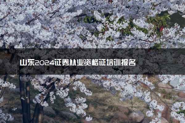 山东2024证券从业资格证培训报名