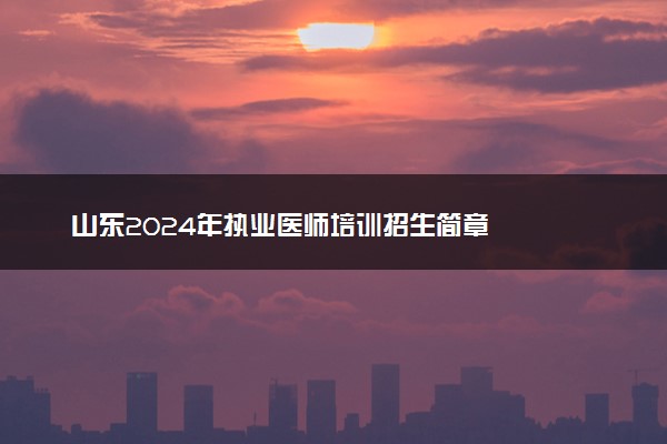 山东2024年执业医师培训招生简章