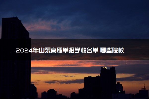 2024年山东高职单招学校名单 哪些院校比较好
