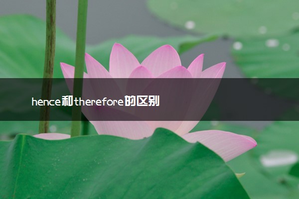 hence和therefore的区别