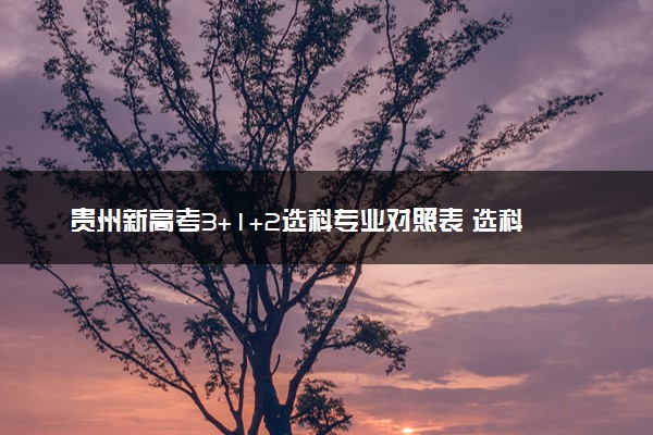 贵州新高考3+1+2选科专业对照表 选科组合最佳搭配