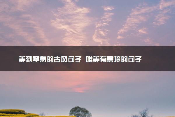 美到窒息的古风句子  唯美有意境的句子