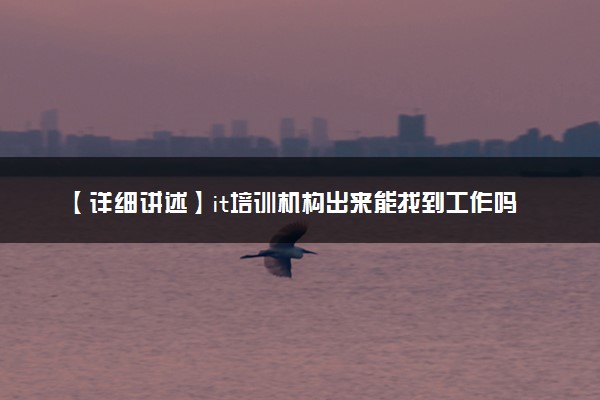【详细讲述】it培训机构出来能找到工作吗