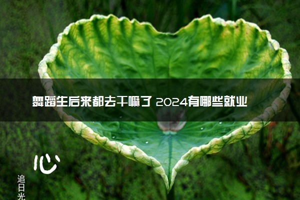 舞蹈生后来都去干嘛了 2024有哪些就业方向