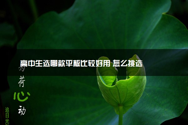 高中生选哪款平板比较好用 怎么挑选