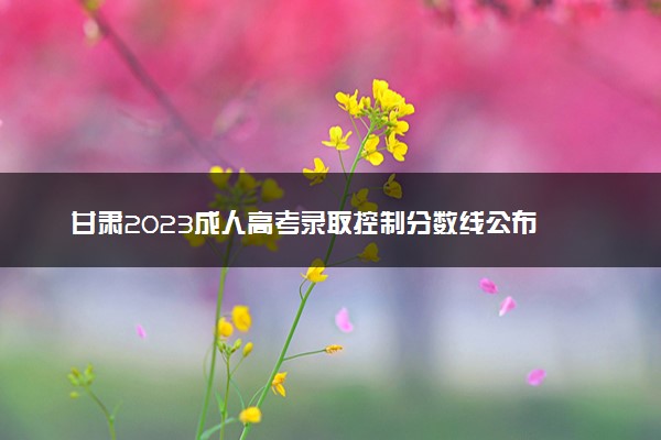 甘肃2023成人高考录取控制分数线公布 最低分数线是多少