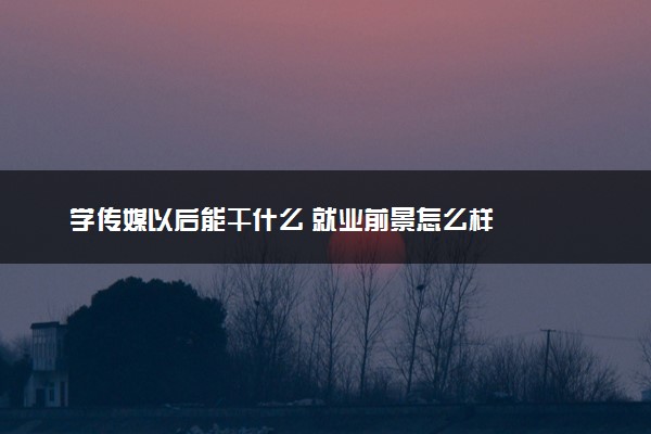 学传媒以后能干什么 就业前景怎么样