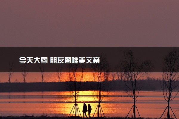 今天大雪 朋友圈唯美文案
