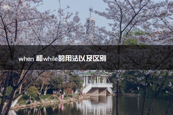 when 和while的用法以及区别