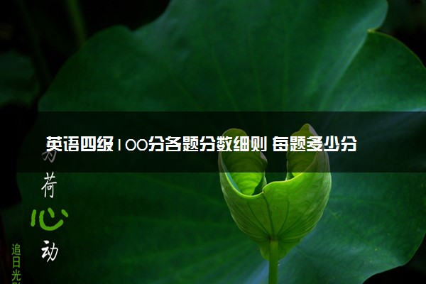 英语四级100分各题分数细则 每题多少分