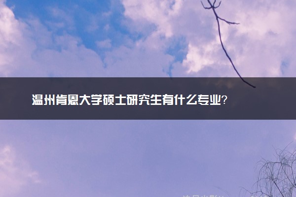 温州肯恩大学硕士研究生有什么专业？