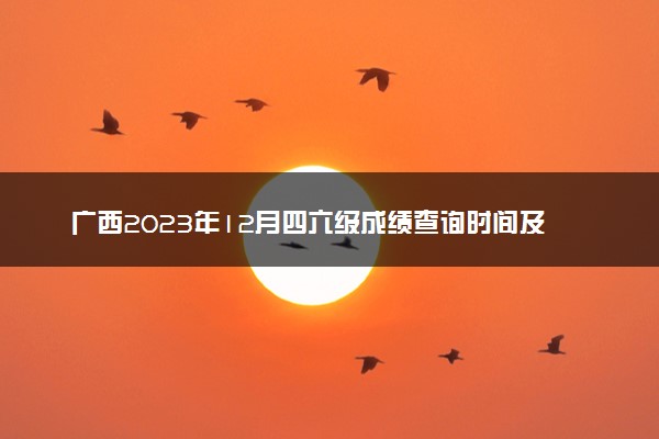 广西2023年12月四六级成绩查询时间及入口 多久出分