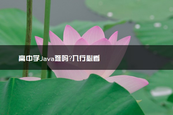 高中学Java难吗？入行必看