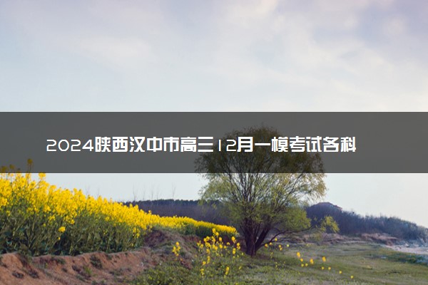 2024陕西汉中市高三12月一模考试各科试题及答案汇总