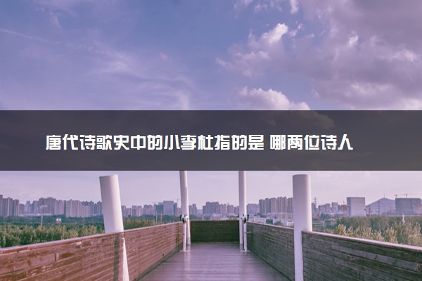 唐代诗歌史中的小李杜指的是 哪两位诗人